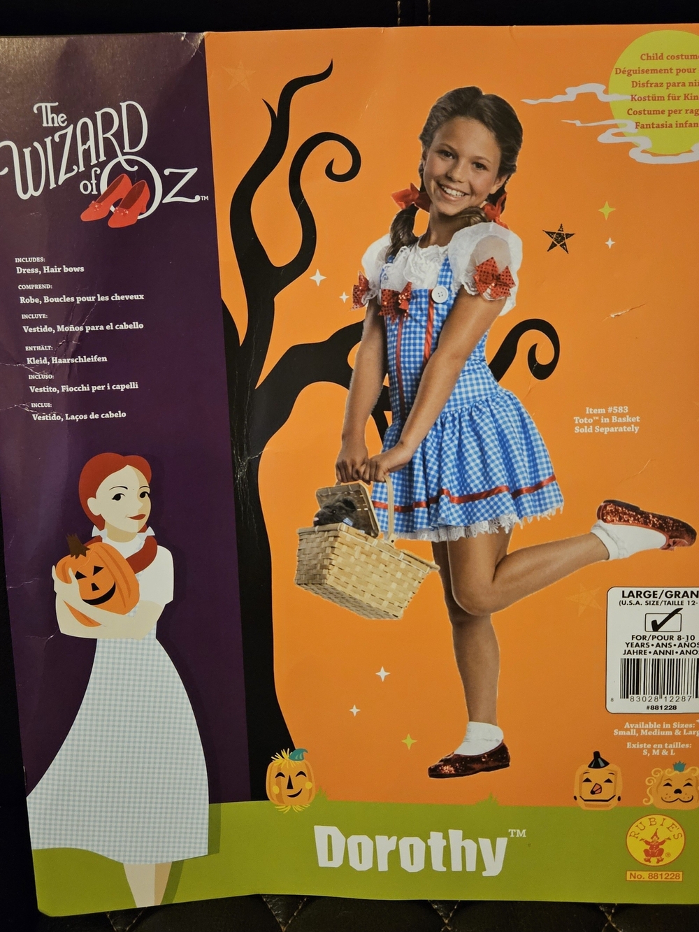 Rubie's Wizard Of Oz Dorothy Halloween Costume Girls L 12-14